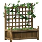 Jardinire avec treillis - bac  fleurs - jardinire sur pied - inserts d'irrigation inclus bois sapin ...