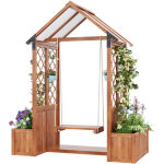 Jardini�re avec treillis et balan�oire ext�rieure, avec pare - soleil en polycarbonate, bac � fleurs ...