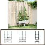 Jardinière avec treillis blanc 80x40x142, 5 cm pp - jardinierre en rotin - jardinière extérieure - pot ... Jardinière avec treillis blanc 80x40x142, 5 cm pp - jardinierre en rotin - jardinière extérieure - pot ...