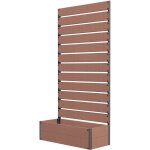 Jardini�re treillis haut h. 180 cm aluminium anthracite composite effet bois