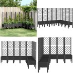 Vidaxl - jardinire avec treillis noir 200x160x142 cm pp - jardinierre en rotin - jardinire extrieure ...