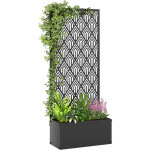 Jardini�re avec treillis - outsunny - avec brise - vue - pour plantes grimpantes - m�tal - 45 x 21, 5 ...