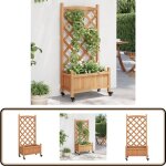 Vidaxl - jardinière avec treillis et roues marron bois massif de sapin - jardinierre extérieure - jardinière ... Vidaxl - jardinière avec treillis et roues marron bois massif de sapin - jardinierre extérieure - jardinière ...