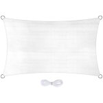 Jardinion - voile d'ombrage rectangulaire - 2 x 5m, blanc