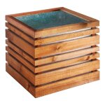 Bac � fleurs teint� brun lign z