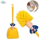 (jaune)brosse wc, brosse et support pour cuvette de toilette premium avec et poils durables pour le nettoyage ...