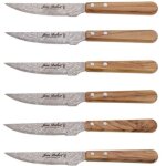 Jean dubost - damas coffret 6 couteaux grill tradition olivier