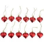 Jeffergarden 12 pices ornement de nol en forme de coeur pvc dcorations suspendues d'arbre de nol pour ...