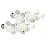 Jeffergarden 24 pices hexagone miroir stickers muraux acrylique autocollant dcoration pour la maison ...