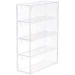 Jeffergarden 4 tiroirs bote de rangement de lunettes organisateur acrylique transparent empilable lunettes ...