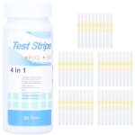 Jeffergarden 50 bandelettes de test d'eau de spa de piscine 4 en 1, 50 points, sans chlore / brome, ph ...
