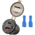 Jeffergarden adaptateur de chargeur de voiture usb qcpd, charge rapide 12 - 24v, affichage de tension ...