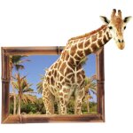 Jeffergarden autocollants muraux girafe stro 3d, pour dcoration d'arrire - plan de chambre  coucher, ...