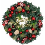 Jeffergarden couronne de nol artificielle pour porte d'entre, aiguille de pin, guirlande de bonbons ...