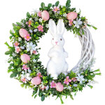 Jeffergarden couronne d'ufs de lapin de pques en acrylique, ornements suspendus d'int�rieur et d'ext�rieur, ...