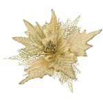 Jeffergarden fleur  paillettes de nol, poinsettia authentique avec clips pour bricolage, couronne de ...