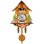 Jeffergarden - horloge  coucou antique en bois, horloge murale pour nichoir, dcoration de maison, horloge ...