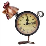 Jeffergarden horloge en fer en forme de poulet, style rtro europen, horloge de table de bureau, ornement ...