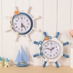 Jeffergarden horloge murale mditerranenne, horloge  tic - tac sur le thme deet de la plage, avec ...