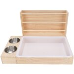 Jeffergarden mangeoire � foin 3 en 1 pour lapins avec bac � liti�re et 2 gamelles. r�telier � herbe pour ...