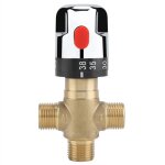 Mélangeur thermostatique en laiton, tuyau de température de l'eau, contrôle du thermostat du bassin - ... Mélangeur thermostatique en laiton, tuyau de température de l'eau, contrôle du thermostat du bassin - ...