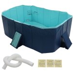 [jamais utilis�] jeffergarden piscine pliable, bain surdimensionn�, gonflage gratuit pour la maison et ...