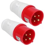 Jeffergarden prise industrielle  4 broches, 2 pices, connecteur circulaire tanche 3 phases 3p + e ...