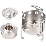 Jeffergarden rchaud  alcool 2 en 1 130 ml, brleur portable en acier inoxydable avec couvercle anti ...