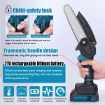 Jeffergarden scie d'lagage lectrique portable 21 v 6 pouces, petite scie  chane avec moteur  balais, ...