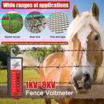Testeur de cl�ture num�rique portable 1000 v - 8000 v, 8 led, pour maison, jardin, chevaux, b�tail, voltm�tre ...