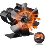 Jeffergarden ventilateur poele  bois, 6 pales silencieux ventilateur de pole pour chemine tuyau / ...