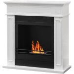 Frankystar - jefferson - chemine au biothanol de sol en bois 89, 5x28xh90, 5 cm, couleur blanc