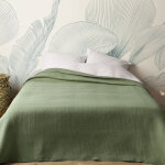 Jet� de lit matelass� l�ger motif capitonn� kaki 180x240 cm