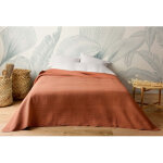 Jet� de lit uni 100% polyester  hawai  - 180x240cm - terre cuite