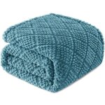 Jet� polaire moelleux pour canap� et lit, doux et moelleux, jacquard gaufr�, toutes saisons, l�ger et ...