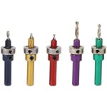 Jeu de forets � fraise pour le bois, 5 pi�ces, m�ches de per�age coniques r�glables pour le travail du ...