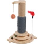 Jeux � griffer lex circuit avec balle gris, h 40 cm pour chat - flamingo