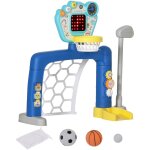 Jeux sportifs 3 en 1 enfant 18 - 48 mois - foot, basket, golf - effets lumineux sonores bleu