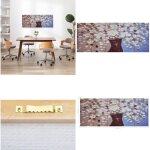 Jeu de tableau sur toile fleurs en vase multicolore 150x60 cm - peinture sur toile - peintures sur toile ...