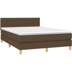Jinlefu - sommier  lattes de lit matelas et led marron fonc 140x190 cm vidaxl