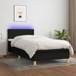 Jinlefu - sommier tapissier avec matelas et led noir 90x200 cm tissu Jinlefu - sommier tapissier avec matelas et led noir 90x200 cm tissu