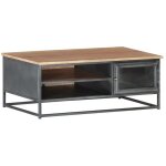 Jinlefu - table basse gris 90x50x35 cm bois d'acacia massif vidaxl