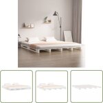 Jinlefu - the living store lit de palette sans matelas blanc bois massif - lit plateforme - lit design ...