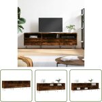 Jinlefu - the living store meuble tv chne fum 150x30x44, 5 cm bois d'ingnierie - meubles tv - meuble ...