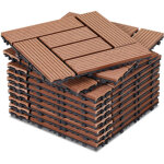 Jiubiaz lot de 110 wpc dalles de terrasse 6 lattes 10 m�, 30 x 30 cm, dalles clipsables composite bois ...