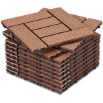 Jiubiaz 33pcs dalle de terrasse 3m� dalle clipsable 30x30cm rev�tement de sol ext�rieur terrasse jardin ...