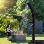 Jiubiaz 35l douche solaire ext�rieure design courb� avec porte - savon int�gr�