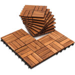 Jiubiaz dalle en bois acacia 30 x 30 cm dalles de terrasse syst�me d'encliquetage ext�rieur dalles � ...