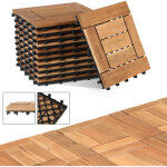 Jiubiaz dalles terrasse acacia 30x30cm 1m� 11 pi�ces antid�rapante r�sistant intemp�ries jardin terrasse ...