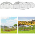 Jiubiaz enclos 3�8�2 m avec toit arqu� ? poulailler en m�tal accessible, 24 m� de surface, porte verrouillable ...